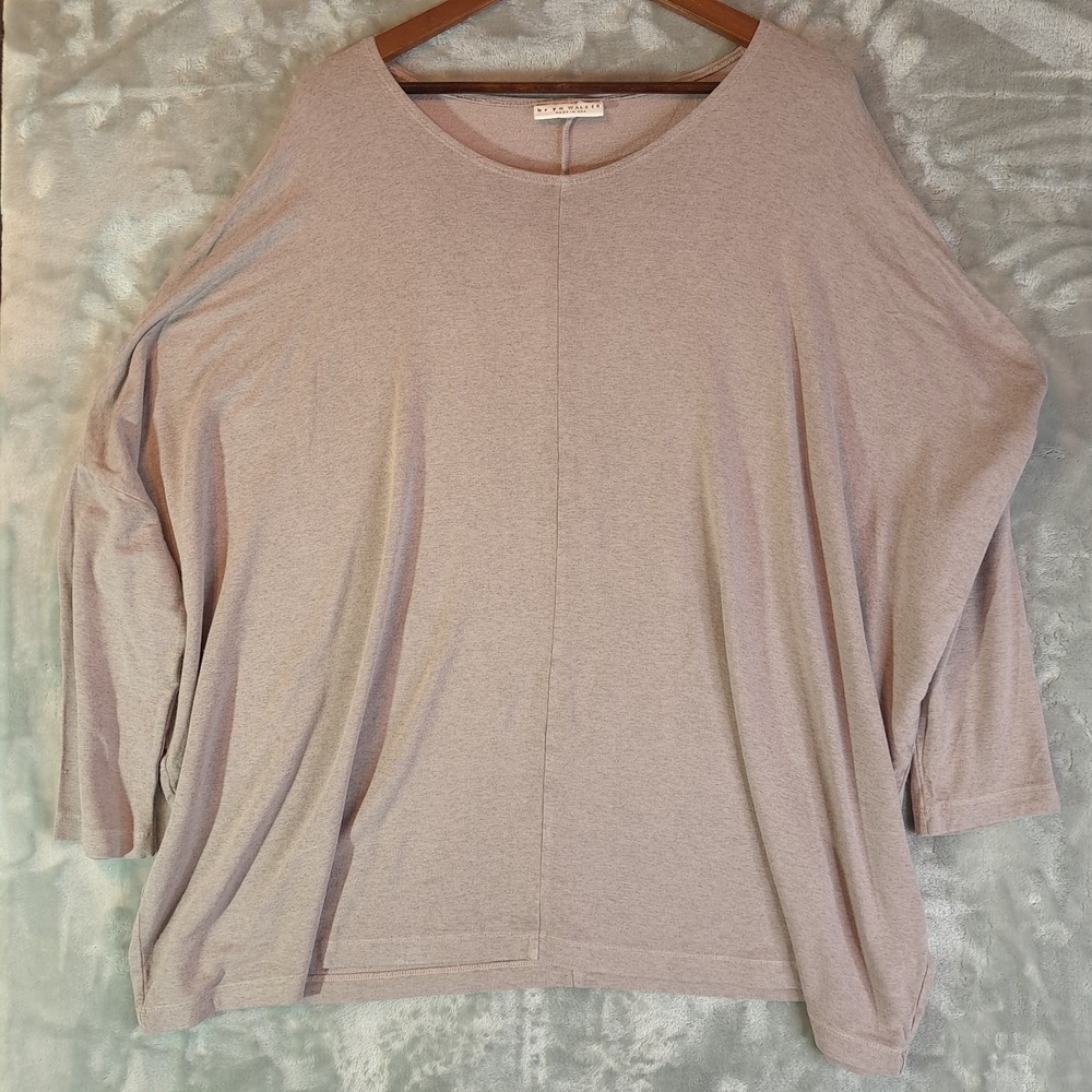 Bryn Walker Siro Rayon Stretch Boxy Tunic Top Womens L Dusty Pink Mauve USA